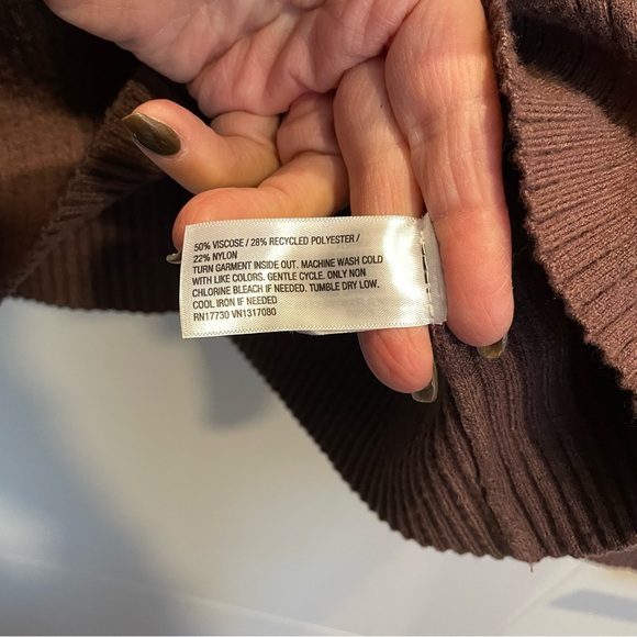 🌟A NEW DAY🌟Brown Ribbed Button-Up Cardigan, Small - Picture 3 of 4